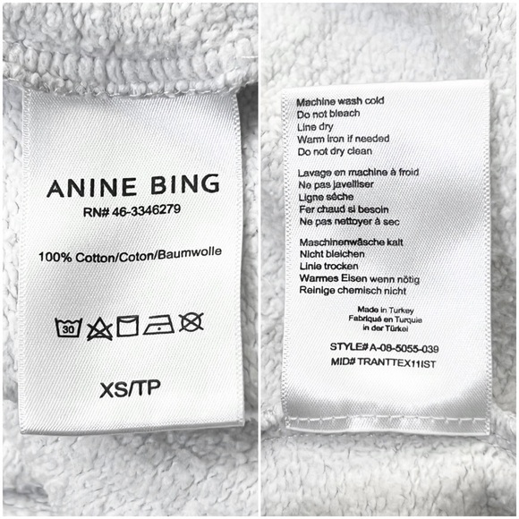 ANINE BING TERRY O’NEILL Brigitte Bardot Crewneck Ramona Pullover Sweatshirt XS - Picture 13 of 16